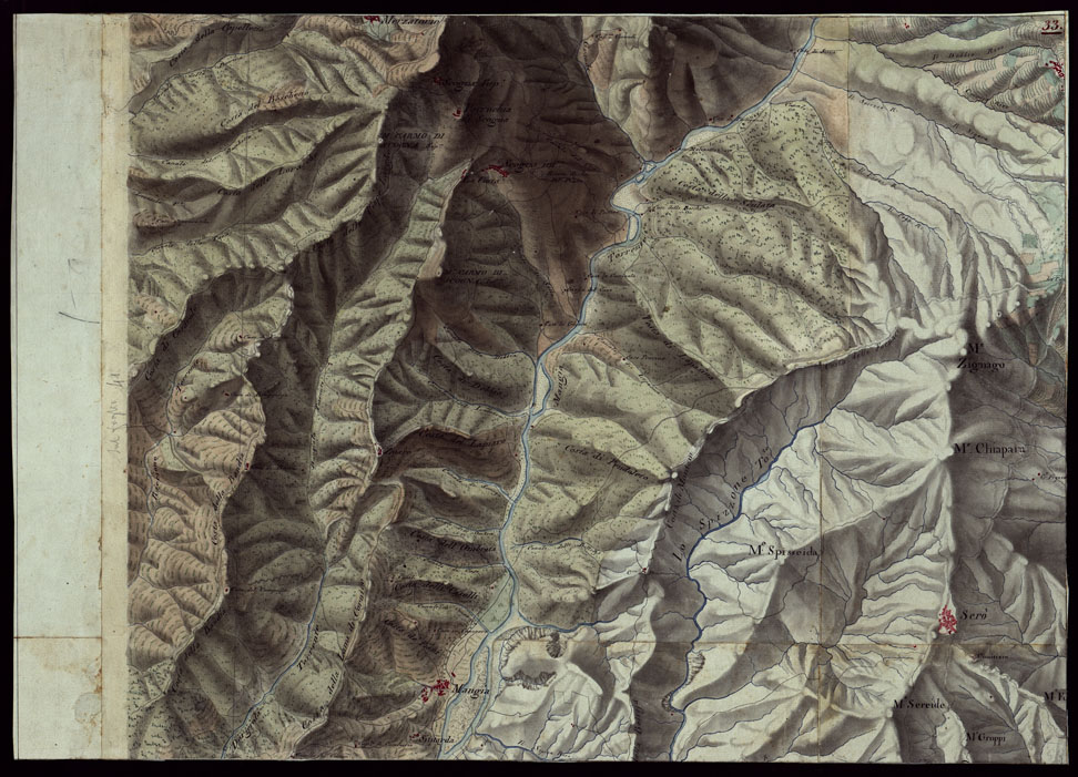 (N:16493) RIVIERA DI LEVANTE ALLA QUARTA DELLA SCALA DI SAVOIA OSSIA DI 1 A 9.450 ESEGUITA NEGLI ANNI 1816. 1822. 23. 24. 25. 1826 e 1827 - FOGLIO 33. (CA002537) Carte e stampe antiche: riproduzione a colori su carta (formato A1)
