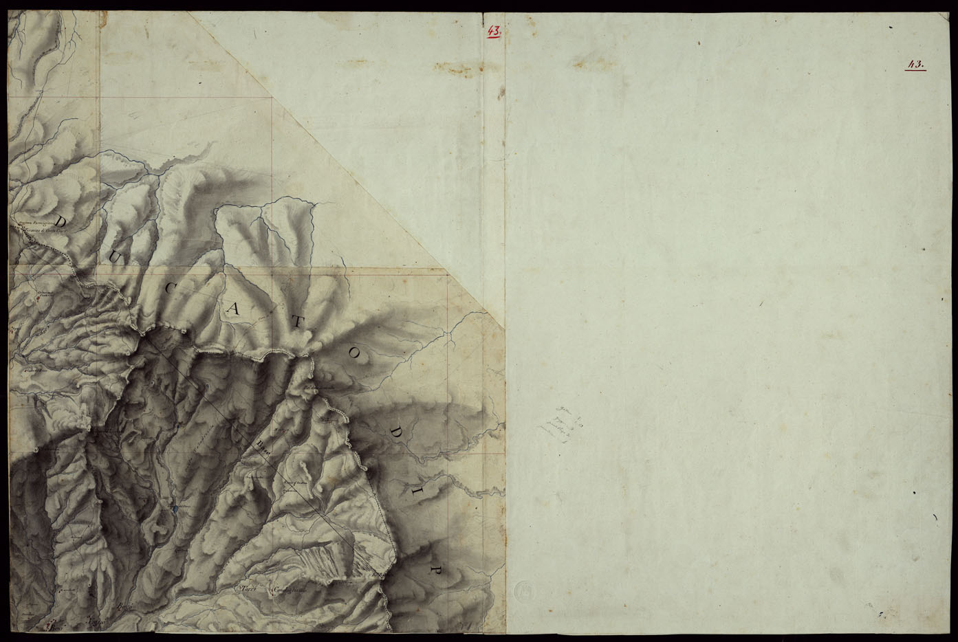 (N:16502) RIVIERA DI LEVANTE ALLA QUARTA DELLA SCALA DI SAVOIA OSSIA DI 1 A 9.450 ESEGUITA NEGLI ANNI 1816. 1822. 23. 24. 25. 1826 e 1827 - FOGLIO 43. (CA002548) Carte e stampe antiche: riproduzione a colori su carta (formato A1)