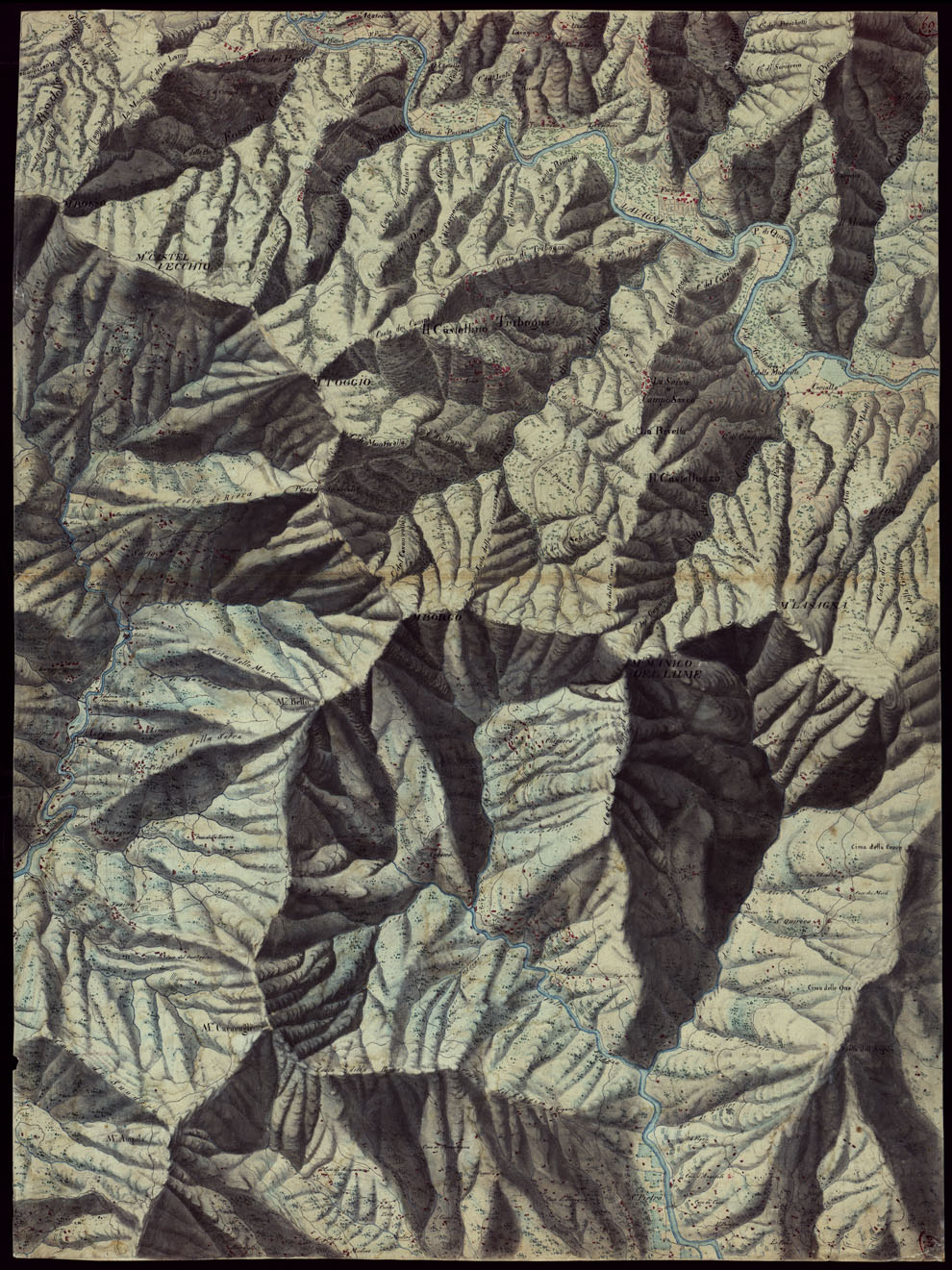 (N:16529) RIVIERA DI LEVANTE ALLA QUARTA DELLA SCALA DI SAVOIA OSSIA DI 1 A 9.450 ESEGUITA NEGLI ANNI 1816. 1822. 23. 24. 25. 1826 e 1827 - FOGLIO 69. (CA002574) Carte e stampe antiche: riproduzione a colori su carta (formato A1)