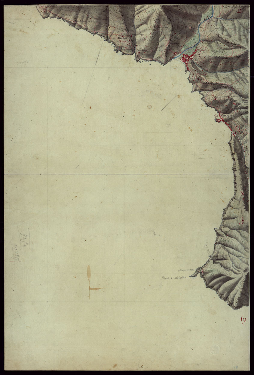 (N:16530) RIVIERA DI LEVANTE ALLA QUARTA DELLA SCALA DI SAVOIA OSSIA DI 1 A 9.450 ESEGUITA NEGLI ANNI 1816. 1822. 23. 24. 25. 1826 e 1827 - FOGLIO 73. (CA002578) Carte e stampe antiche: riproduzione a colori su carta (formato A1)