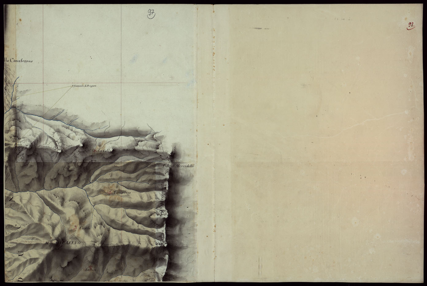 (N:16555) RIVIERA DI LEVANTE ALLA QUARTA DELLA SCALA DI SAVOIA OSSIA DI 1 A 9.450 ESEGUITA NEGLI ANNI 1816. 1822. 23. 24. 25. 1826 e 1827 - FOGLIO 97. (CA002602) Carte e stampe antiche: riproduzione a colori su carta (formato A1)