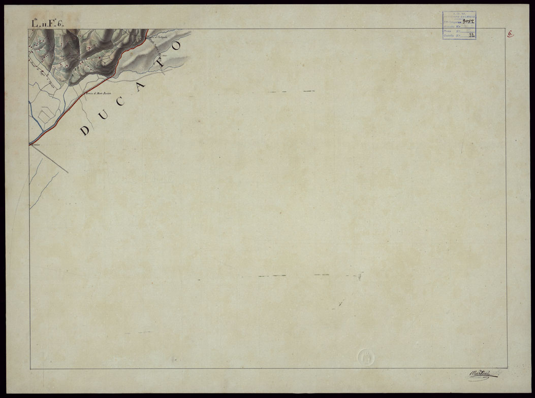 (N:16564) FOGLI IN NETTO D'UNA PARTE DEGLI ANTICHI RILIEVI DELLA SPEZIA SCALA DI 1: 9450 - FOGLIO 6. (CA002613) Carte e stampe antiche: riproduzione a colori su carta (formato A1)