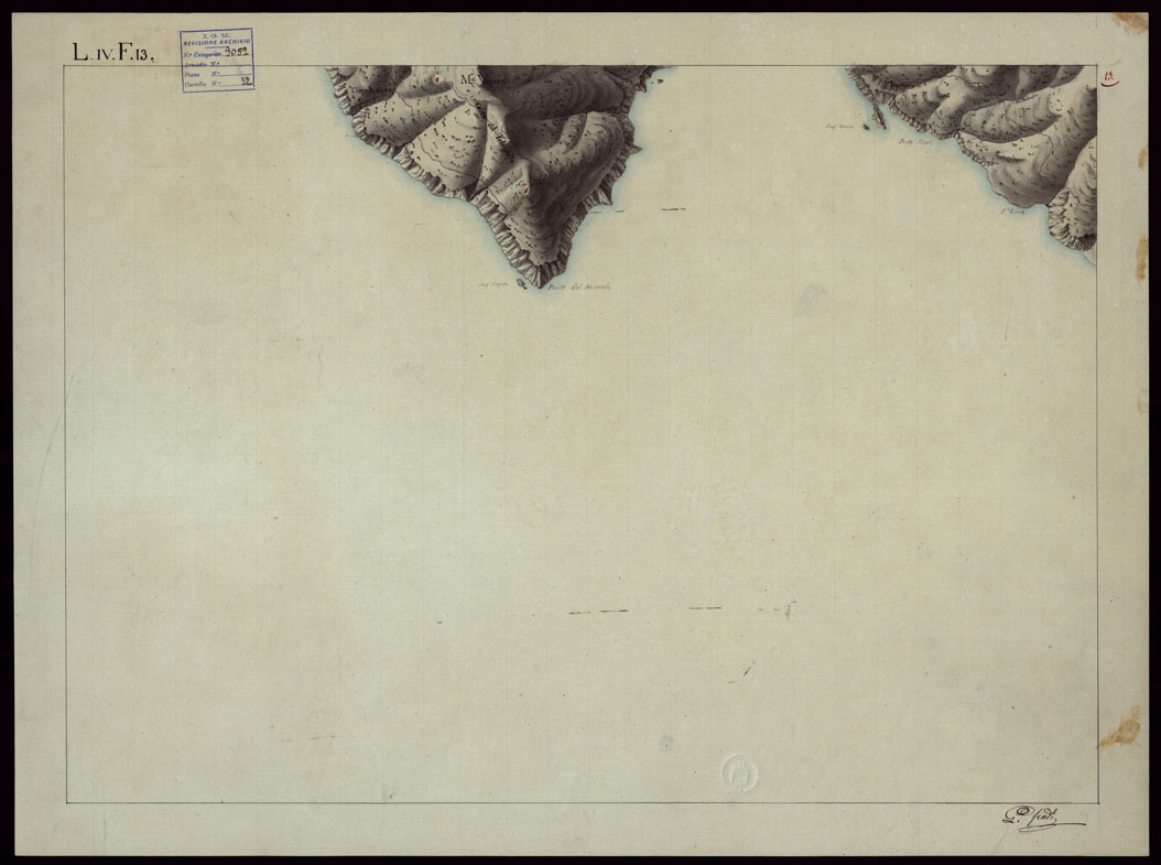 (N:16569) FOGLI IN NETTO D'UNA PARTE DEGLI ANTICHI RILIEVI DELLA SPEZIA SCALA DI 1: 9450 - FOGLIO 13. (CA002620) Carte e stampe antiche: riproduzione a colori su carta (formato A1)