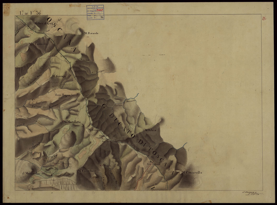 (N:16576) FOGLI IN NETTO D'UNA PARTE DEGLI ANTICHI RILIEVI DELLA SPEZIA SCALA DI 1: 9450 - FOGLIO 36. (CA002629) Carte e stampe antiche: riproduzione a colori su carta (formato A1)