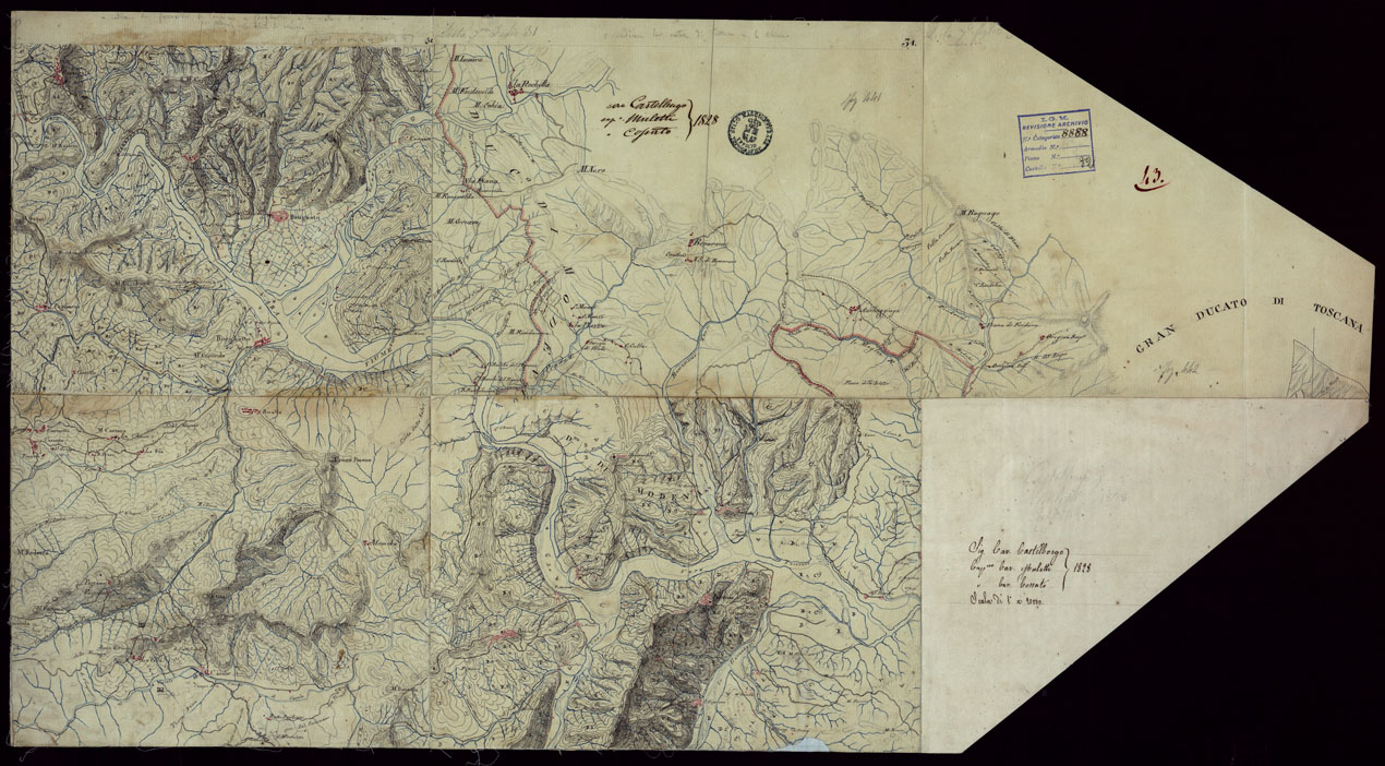 (N:15397) RICOGNIZIONI ESEGUITE ALLA SCALA DI 1/20.000 CHE COMPRENDANO LE DUE RIVIERE DEGLI EX STATI SARDI E PARTE DELLE ATTUALI PROVINCIE DI ALESSANDRIA  E DI PAVIA - FOGLIO 43. (CA002674) Carte e stampe antiche: riproduzione a colori su carta (formato A1)