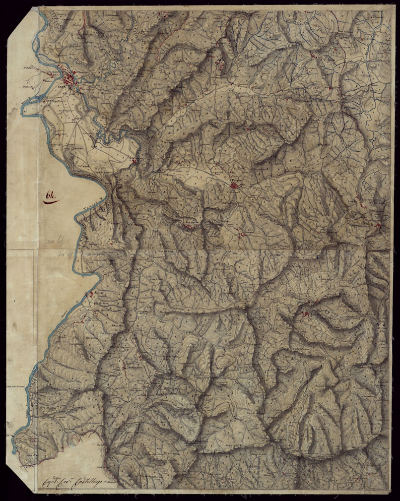 (N:15418) RICOGNIZIONI ESEGUITE ALLA SCALA DI 1/20.000 CHE COMPRENDANO LE DUE RIVIERE DEGLI EX STATI SARDI E PARTE DELLE ATTUALI PROVINCIE DI ALESSANDRIA  E DI PAVIA - FOGLIO 64. (CA002695) Carte e stampe antiche: riproduzione a colori su carta (formato A1)