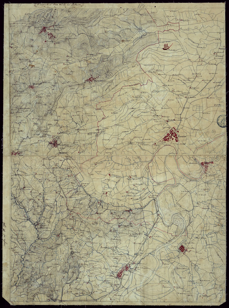 (N:15420) RICOGNIZIONI ESEGUITE ALLA SCALA DI 1/20.000 CHE COMPRENDANO LE DUE RIVIERE DEGLI EX STATI SARDI E PARTE DELLE ATTUALI PROVINCIE DI ALESSANDRIA  E DI PAVIA - FOGLIO 111 + 2 ALLEGATI. (CA002747, CA002748, CA002749) Carte e stampe antiche: riproduzione a colori su carta (formato A1)