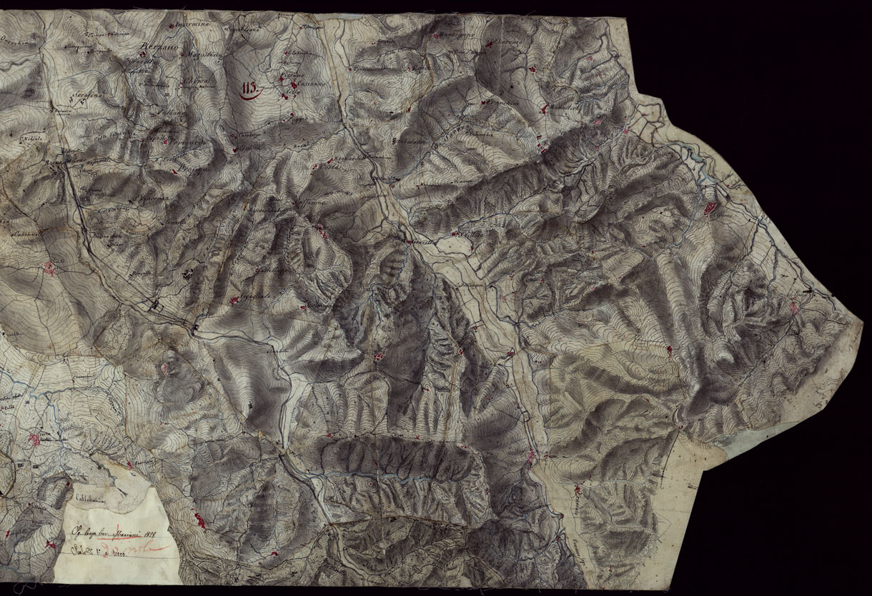 (N:15489) RICOGNIZIONI ESEGUITE ALLA SCALA DI 1/20.000 CHE COMPRENDANO LE DUE RIVIERE DEGLI EX STATI SARDI E PARTE DELLE ATTUALI PROVINCIE DI ALESSANDRIA  E DI PAVIA - FOGLIO 113 + ALLEGATO. (CA002751, CA002752, CA002753) Carte e stampe antiche: riproduzione a colori su carta (formato A1)