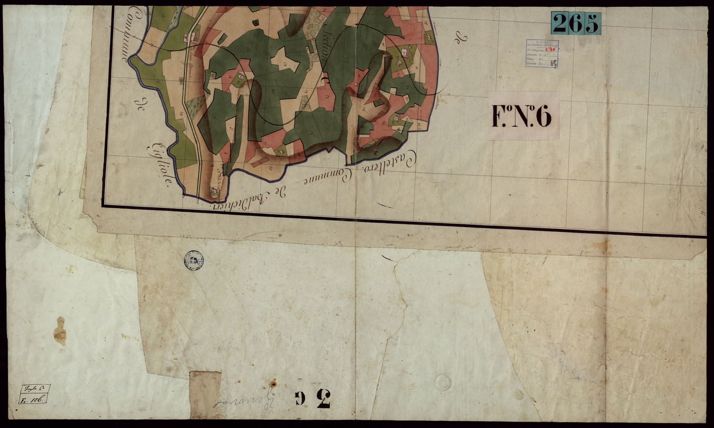 (N:4039) CARTA DI GENOVA E DE SUOI CONTORNI - FOGLIO 6 + RETRO. (CA002891, CA002892) Carte e stampe antiche: riproduzione a colori su carta (formato A1)