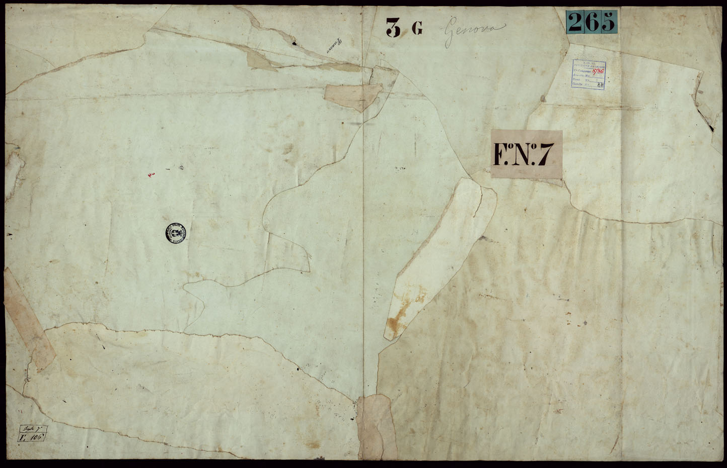 (N:4041) CARTA DI GENOVA E DE SUOI CONTORNI - FOGLIO 7 E RETRO. (CA002893, CA002894) Carte e stampe antiche: riproduzione a colori su carta (formato A1)
