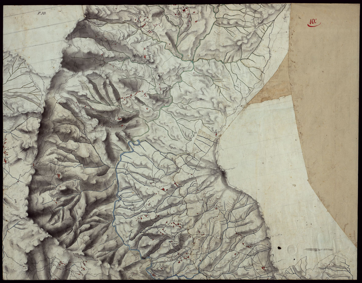 (N:184) CARTA DI GENOVA E DE SUOI CONTORNI - FOGLIO 10 E RETRO. (CA002899, CA002900) Carte e stampe antiche: riproduzione a colori su carta (formato A1)