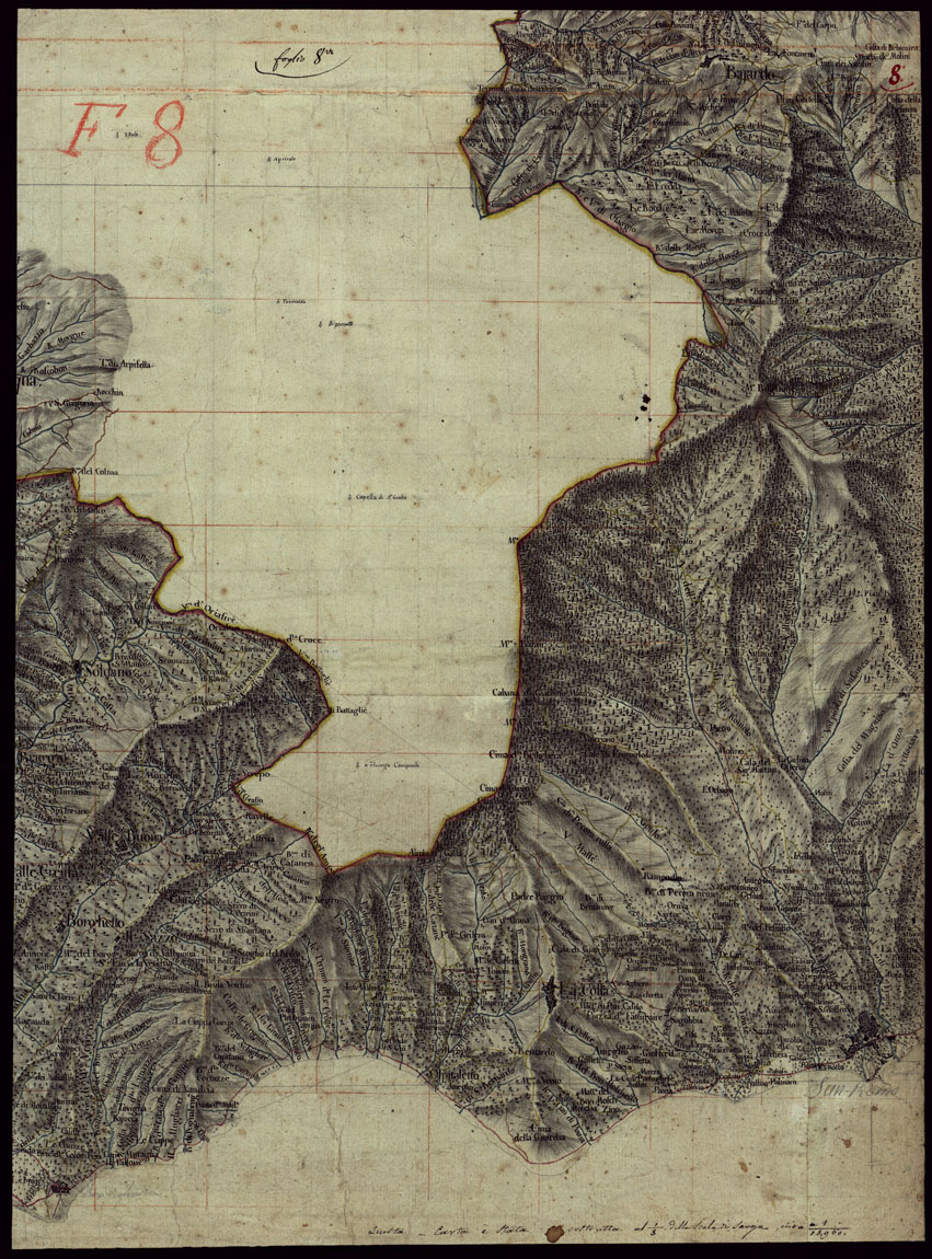 (N:7845) CARTA TOPOGRAFICA DELLA PROVINCIA DI ONEGLIA E DI S. REMO - FOGLIO 8 (CA002921) Carte e stampe antiche: riproduzione a colori su carta (formato A1)