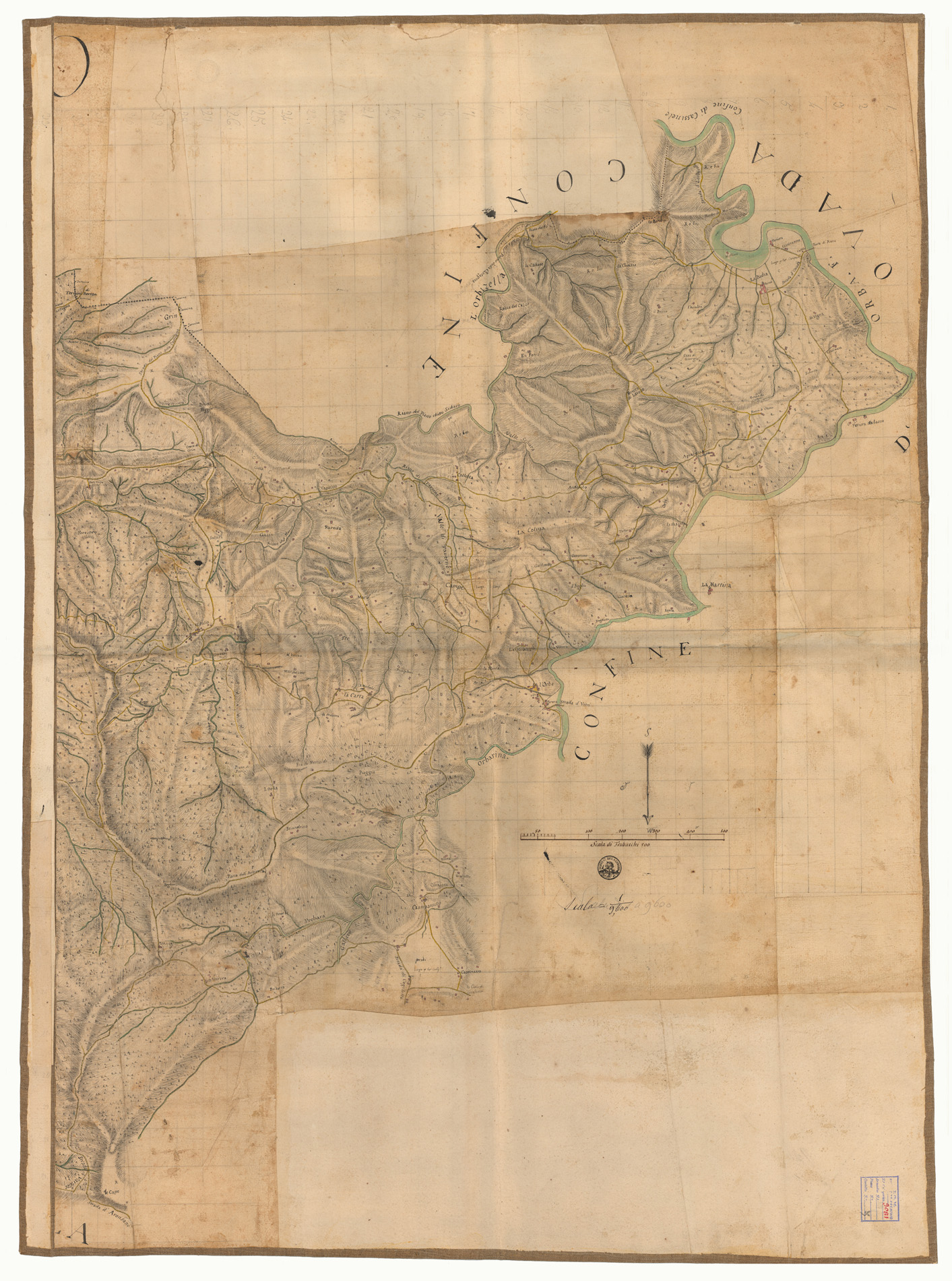 (N:2598) SASSELLO - FOGLIO 2 FRONTE/RETRO (CA002934, CA002935) Carte e stampe antiche: riproduzione a colori su carta (formato A1)