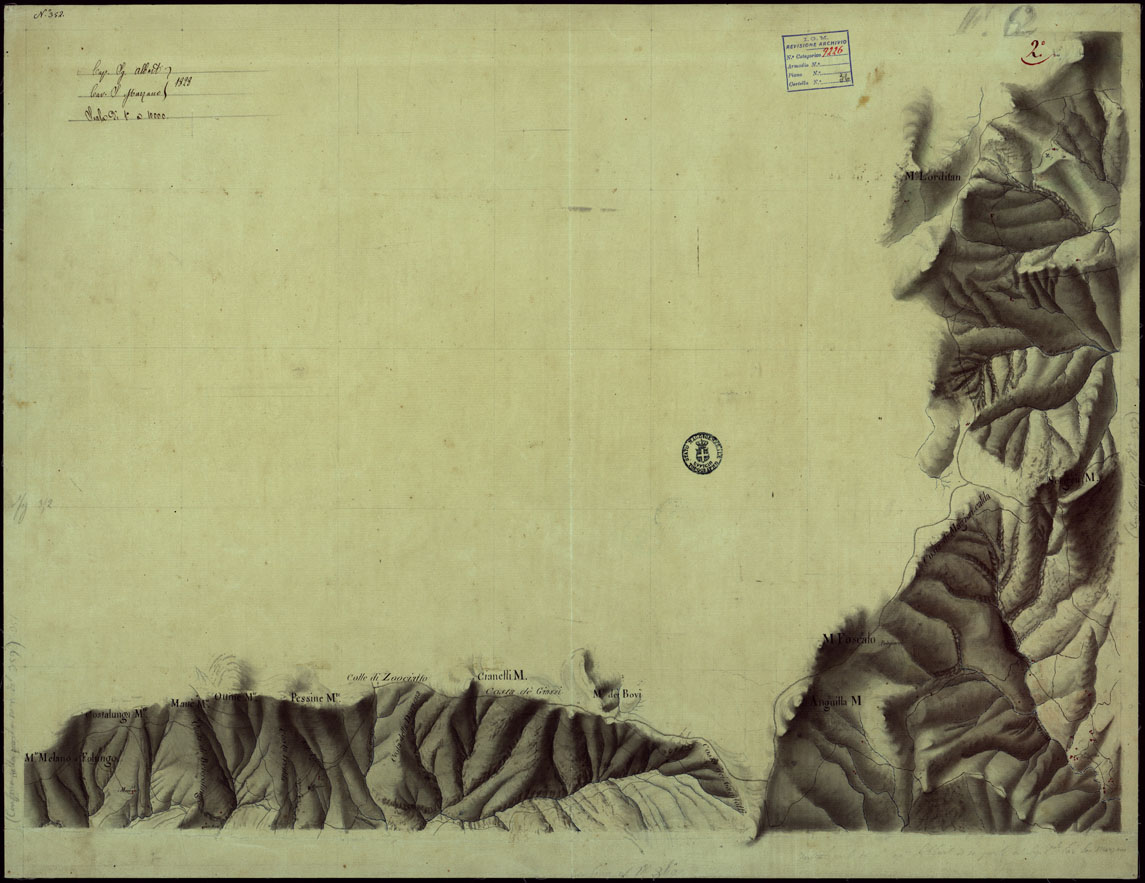 (N:4082) CARTA DI UNA PARTE DELLA RIVIERA DI PONENTE DA VARAZZE A SESTRI - FOGLIO 2. (CA002960) Carte e stampe antiche: riproduzione a colori su carta (formato A1)