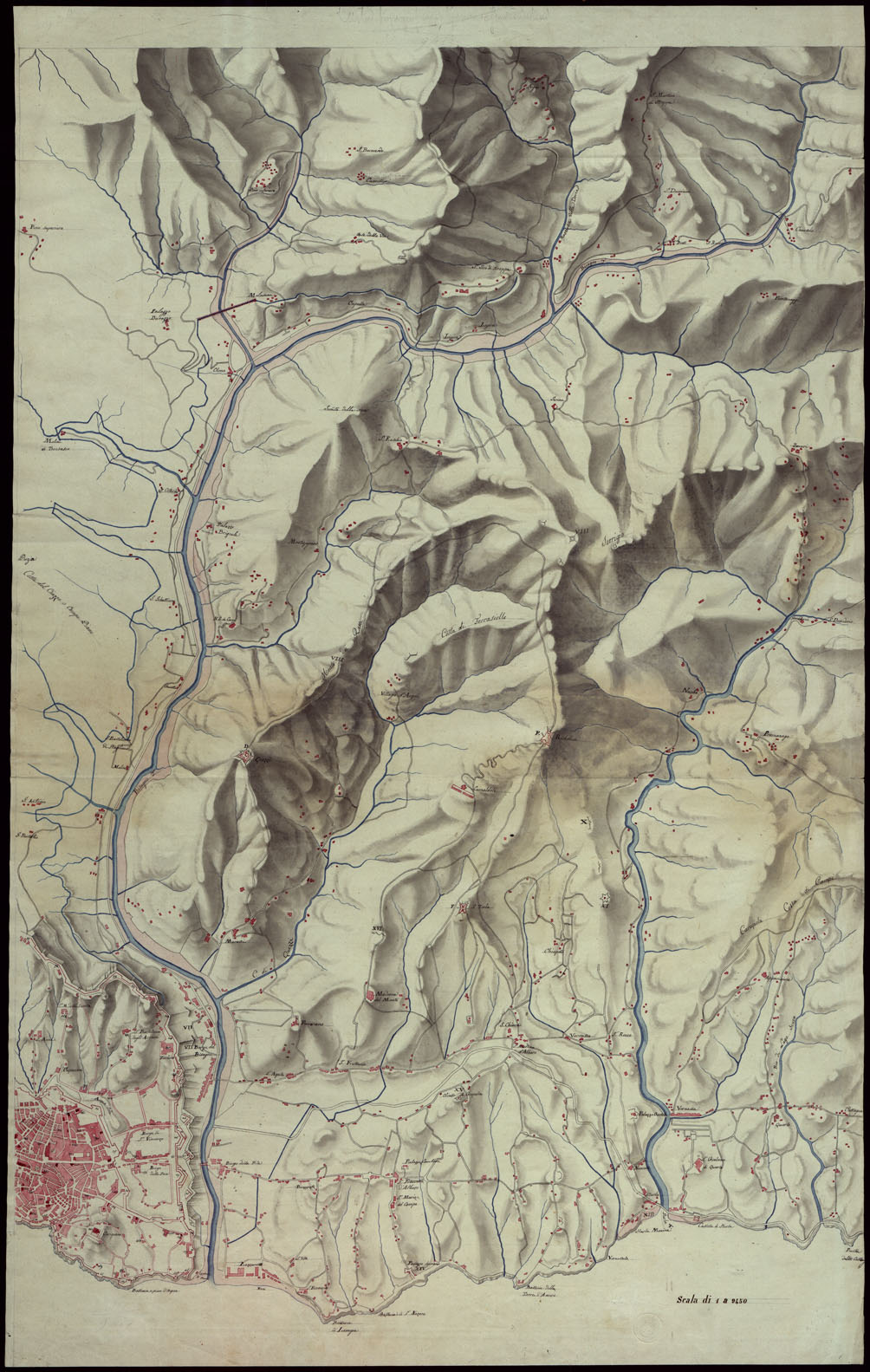 (N:23811) CITTA' DI GENOVA E DINTORNI. (CA002979) Carte e stampe antiche: riproduzione a colori su carta (formato A1)