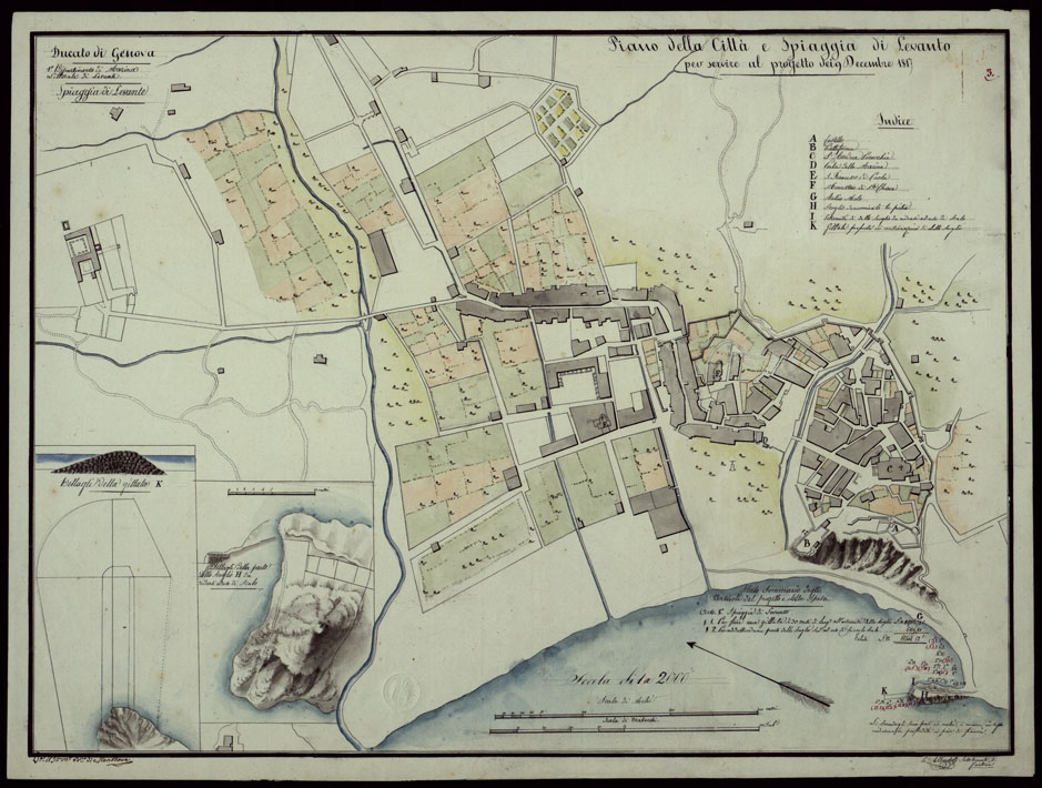(N:13290) PIANO DELLA CITTA' E SPIAGGIA DI LEVANTO PER SERVIRE AL PROGETTO DEI 9 DICEMBRE 1817 - DUCATO DI GENOVA 1 DIPARTIMENTO DI MARINA LITTORALE DI LEVANTE SPIAGGIA DI LEVANTE. (CA002990) Carte e stampe antiche: riproduzione a colori su carta (formato A1)