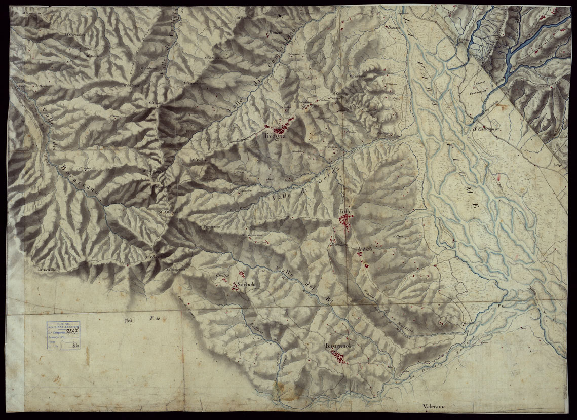 (N:145) RILIEVI TOPOGRAFICI ALLA SCALA DI 1 a 9.450 ABBRACCIANTI LA PARTE DI TERRITORIO BAGNATO DAI FIUMI MAGRA E VARA CHE FORMAVA PARTE DEL CONFINE ORIENTALE DEGLI EX STATI SARDI - FOGLIO 12 (CA003021) Carte e stampe antiche: riproduzione a colori su carta (formato A1)
