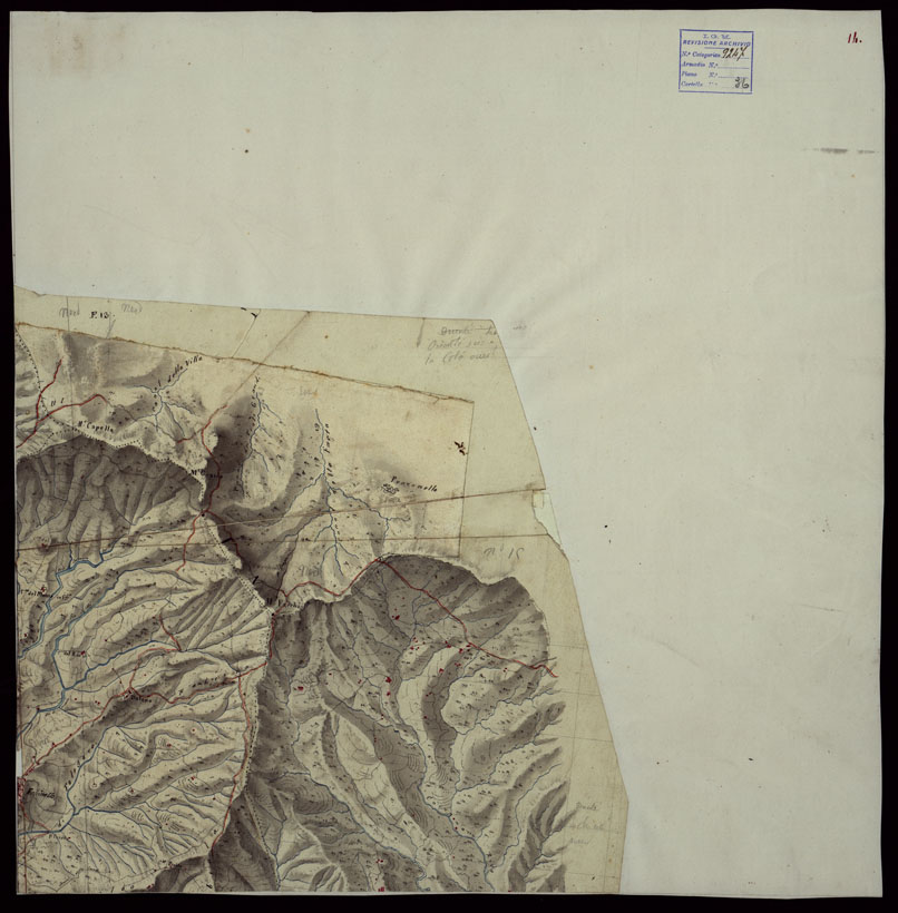 (N:141) RILIEVI TOPOGRAFICI ALLA SCALA DI 1 a 9.450 ABBRACCIANTI LA PARTE DI TERRITORIO BAGNATO DAI FIUMI MAGRA E VARA CHE FORMAVA PARTE DEL CONFINE ORIENTALE DEGLI EX STATI SARDI - FOGLIO 13 (CA003023) Carte e stampe antiche: riproduzione a colori su carta (formato A1)
