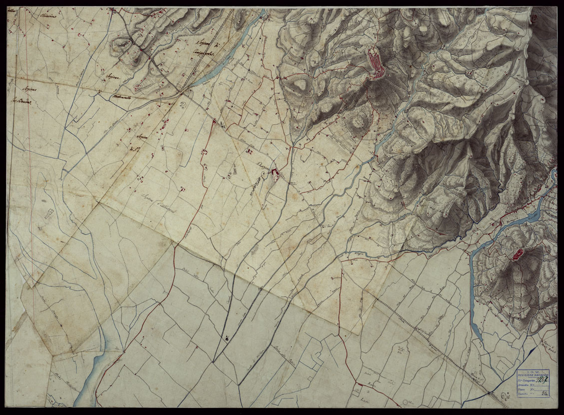 (N:66) RILIEVI TOPOGRAFICI ALLA SCALA DI 1 a 9.450 ABBRACCIANTI LA PARTE DI TERRITORIO BAGNATO DAI FIUMI MAGRA E VARA CHE FORMAVA PARTE DEL CONFINE ORIENTALE DEGLI EX STATI SARDI - FOGLIO 19 (CA003028) Carte e stampe antiche: riproduzione a colori su carta (formato A1)