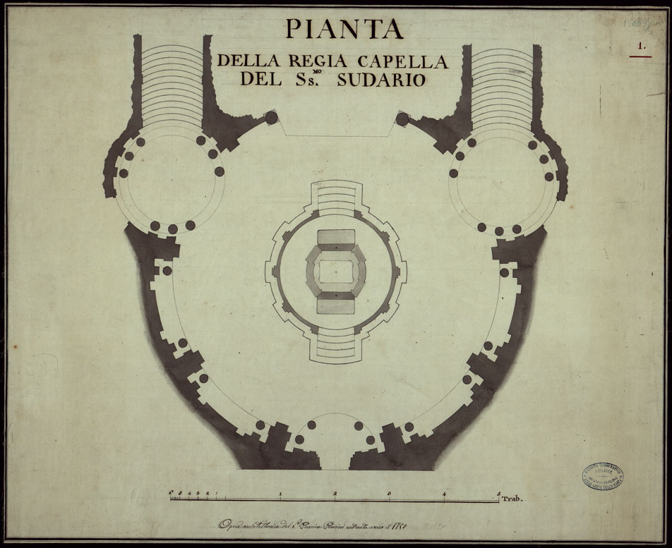 (N:23822) PIANTA DELLA REGIA CAPELLA DEL S.S.MO SUDARIO (CA003033) Carte e stampe antiche: riproduzione a colori su carta (formato A1)
