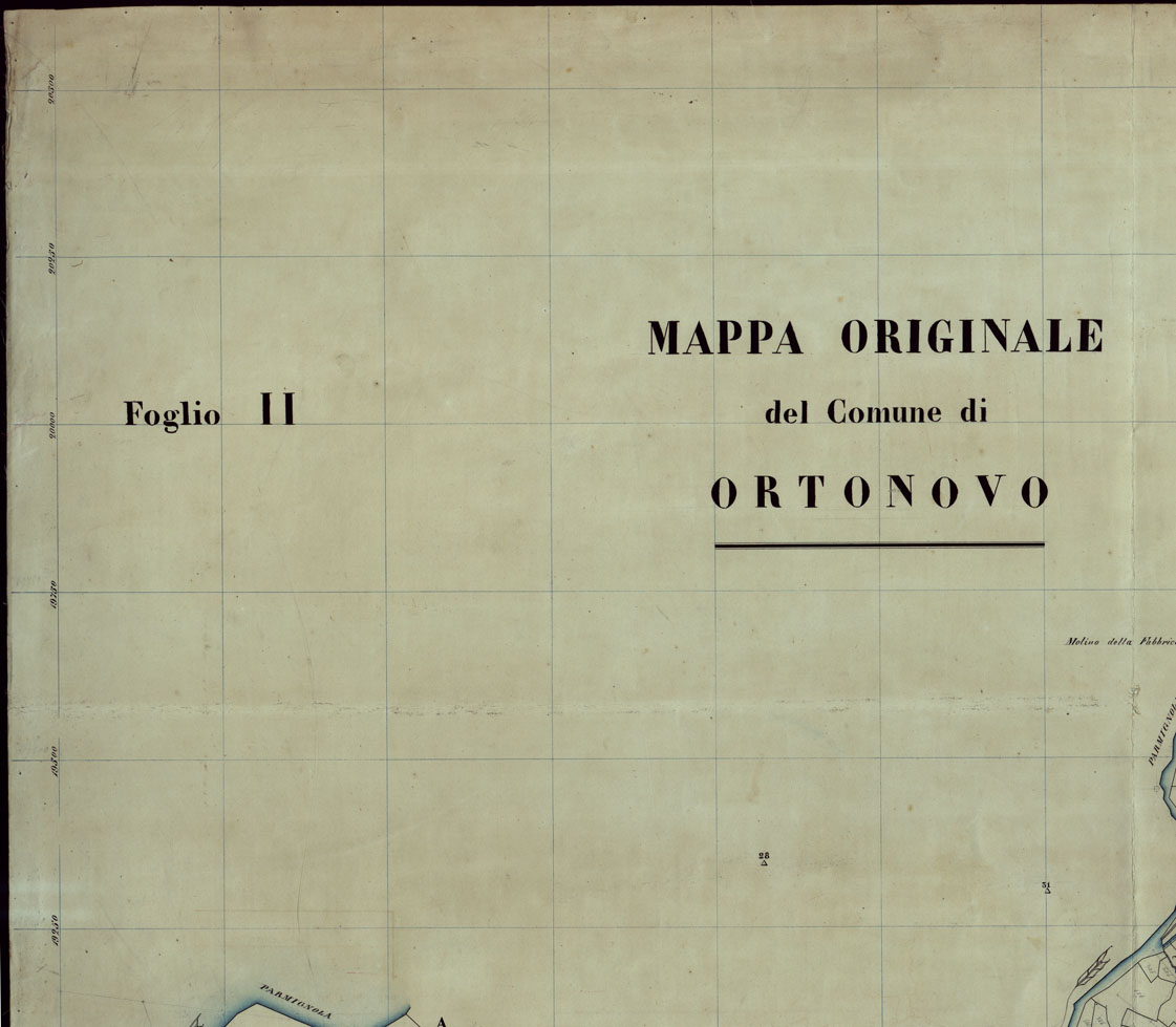 (N:12112) MAPPA ORIGINALE DEL COMUNE DI ORTONOVO - FOGLIO 2 (CA003041, CA003042, CA003043, CA003044, CA003045, CA003046) Carte e stampe antiche: riproduzione a colori su carta (formato A1)