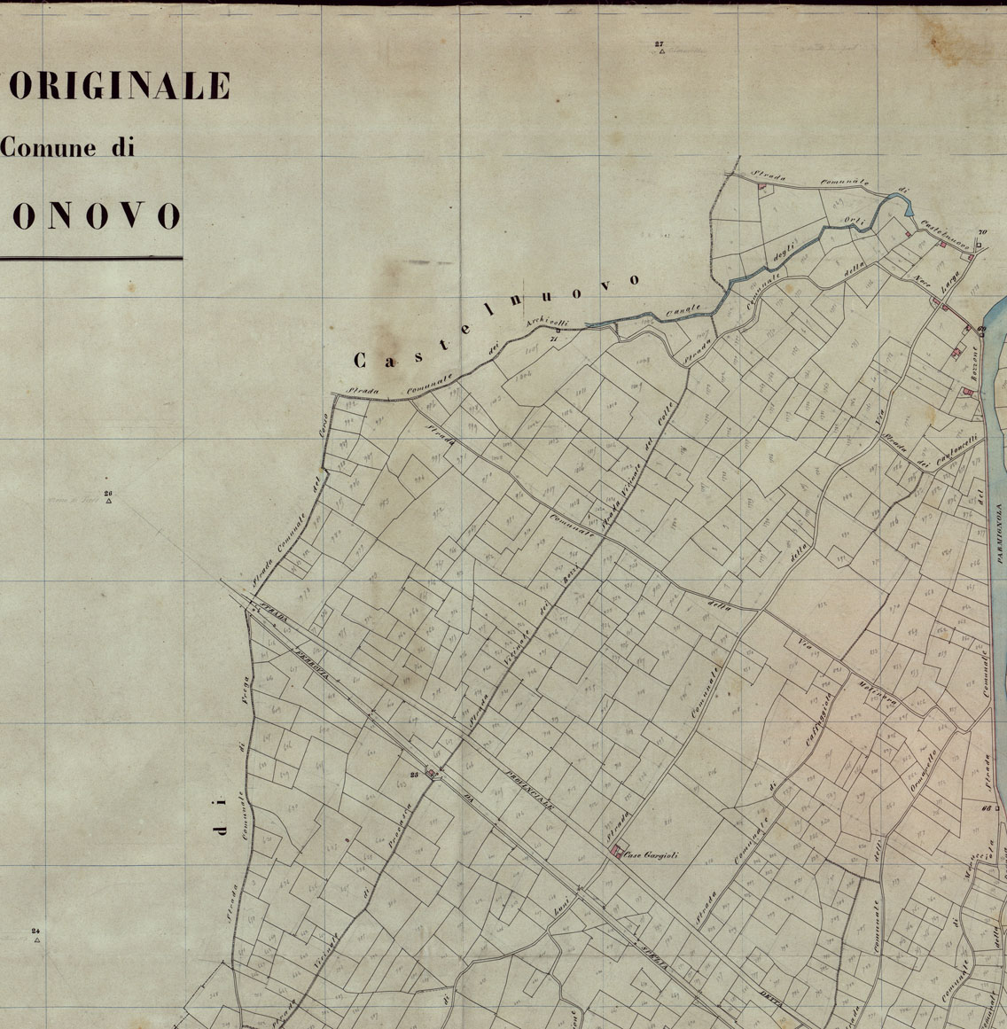 (N:12113) MAPPA ORIGINALE DEL COMUNE DI ORTONOVO - FOGLIO 3 (CA003047, CA003048, CA003049, CA003050, CA003051, CA003052) Carte e stampe antiche: riproduzione a colori su carta (formato A1)