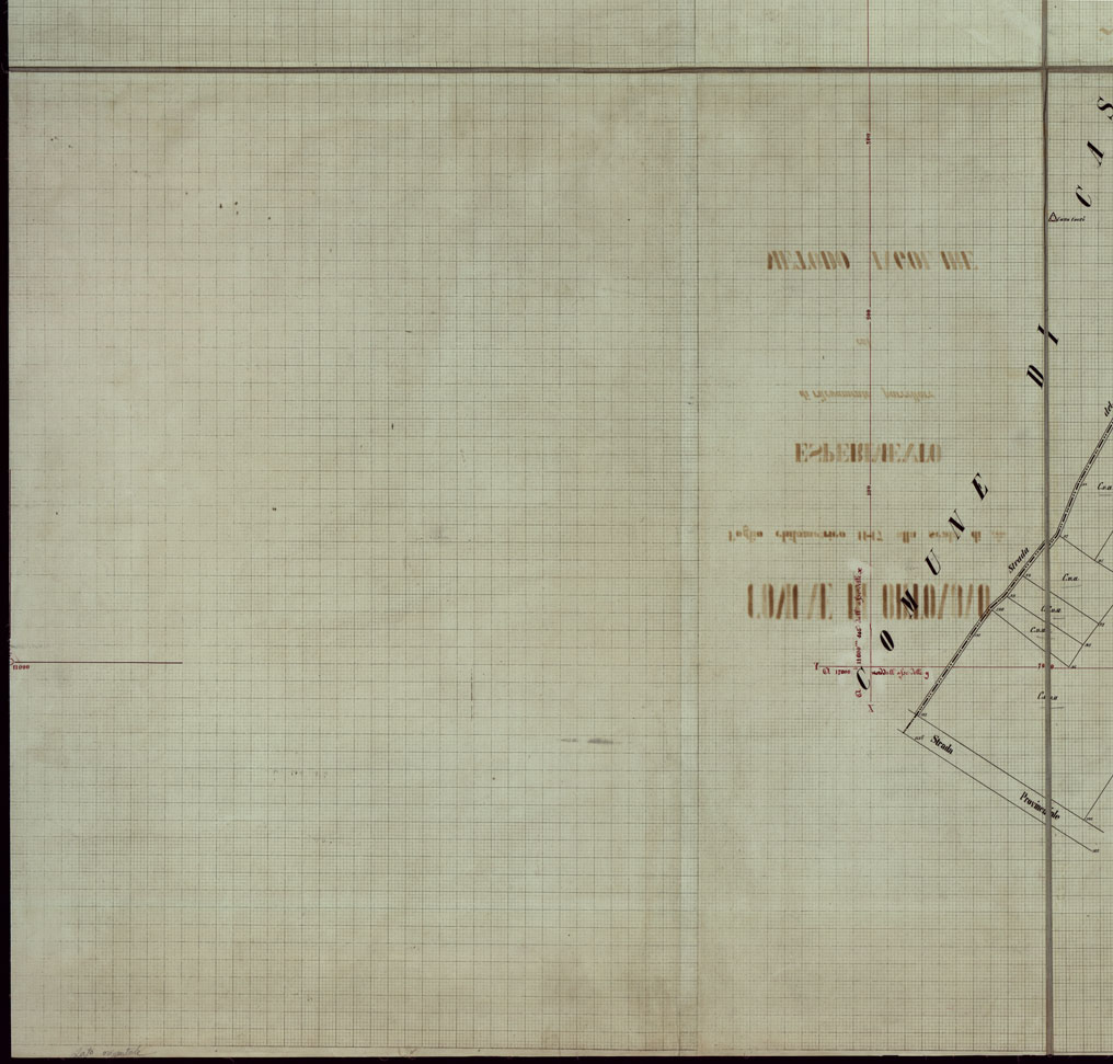 (N:12115) COMUNE DI ORTONOVO - FOGLIO CHILOMETRICO 11-15 ALLA SCALA DI 1 1.000 ESPERIMENTO DI RILEVAMENTO PARCELLARE COL METODO ANGOLARE. (CA003066, CA003067, CA003068, CA003069) Carte e stampe antiche: riproduzione a colori su carta (formato A1)