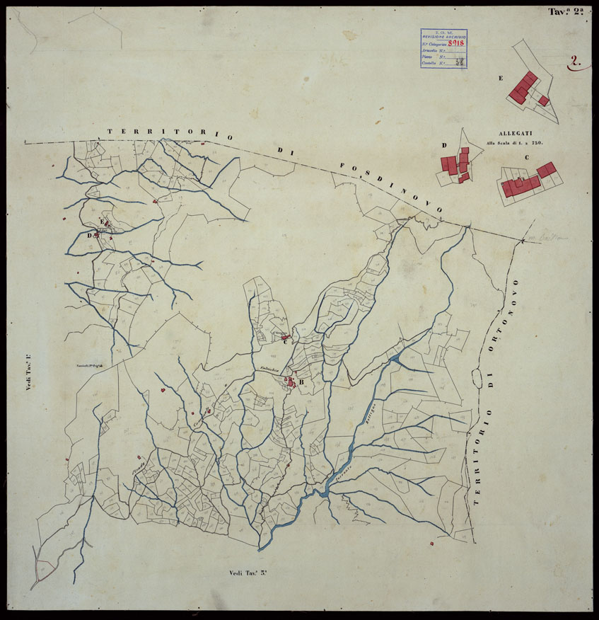 (N:12136) MAPPA ORIGINALE DEL COMUNE DI CASTELNUOVO MAGRA - TAVOLA 2 (CA003136) Carte e stampe antiche: riproduzione a colori su carta (formato A1)