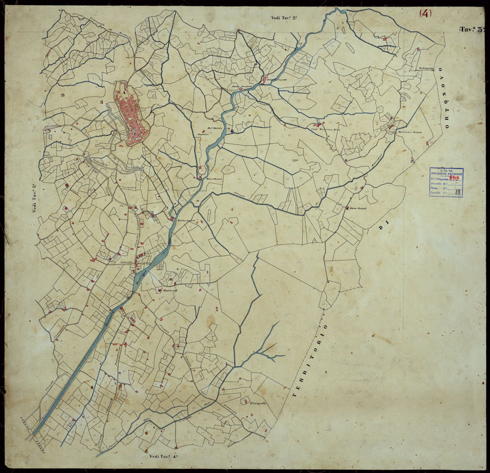 (N:12132) MAPPA ORIGINALE DEL COMUNE DI CASTELNUOVO MAGRA - TAVOLA 4 (CA003138) Carte e stampe antiche: riproduzione a colori su carta (formato A1)
