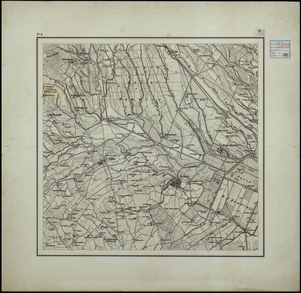 (N:23858) DINTORNI DI TORINO - FOGLIO 1 (CA003157) Carte e stampe antiche: riproduzione a colori su carta (formato A1)