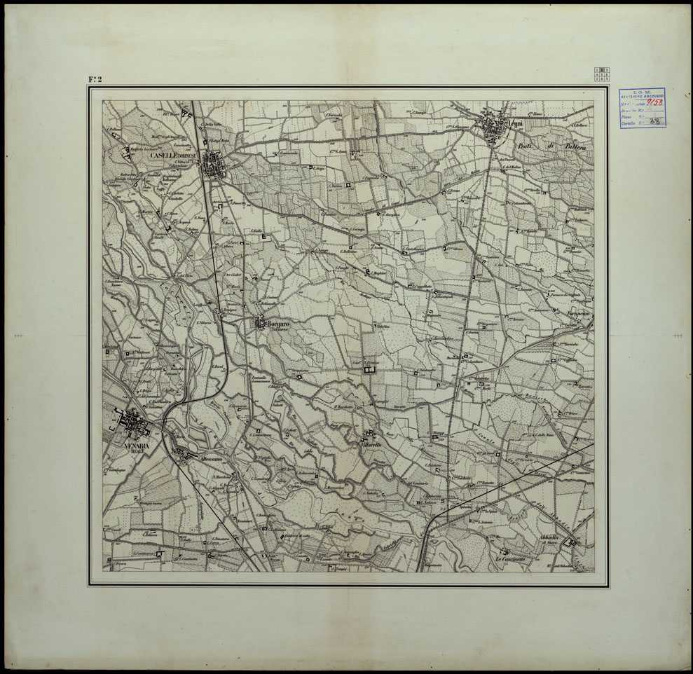 (N:23857) DINTORNI DI TORINO - FOGLIO 2 (CA003158) Carte e stampe antiche: riproduzione a colori su carta (formato A1)