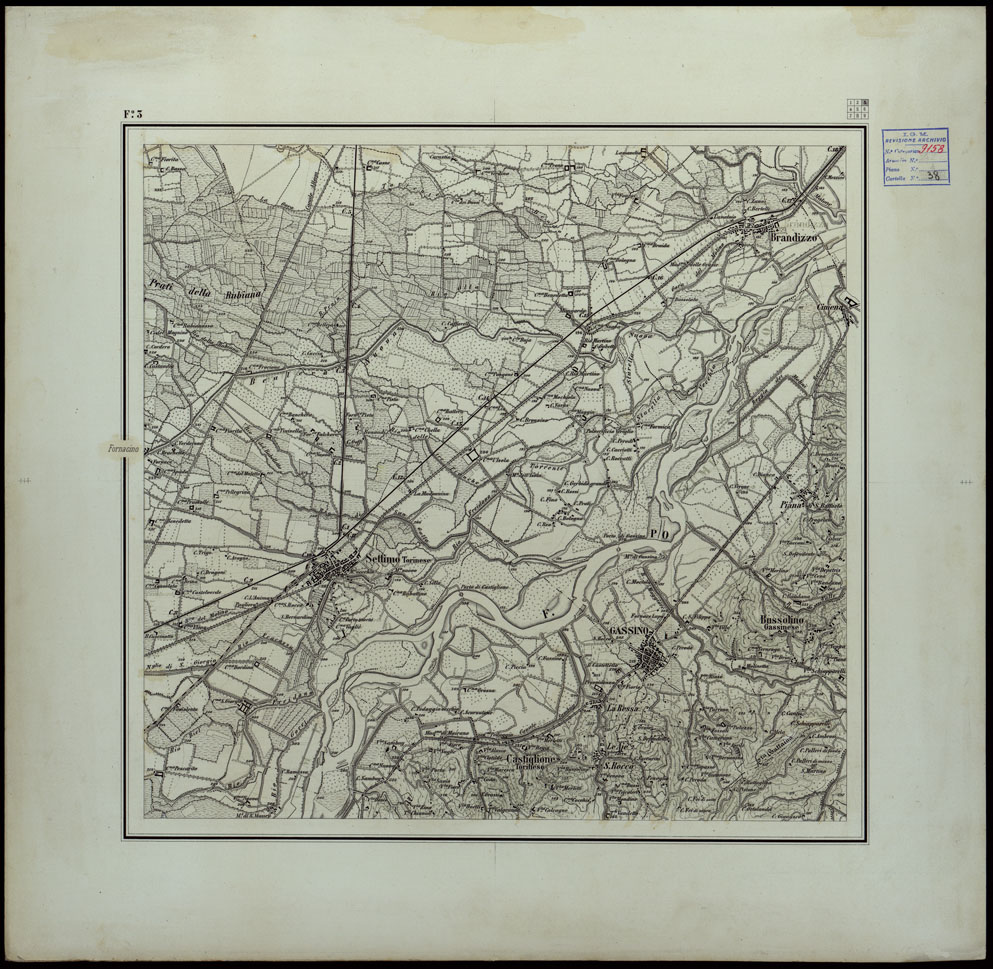 (N:23859) DINTORNI DI TORINO - FOGLIO 3 (CA003159) Carte e stampe antiche: riproduzione a colori su carta (formato A1)