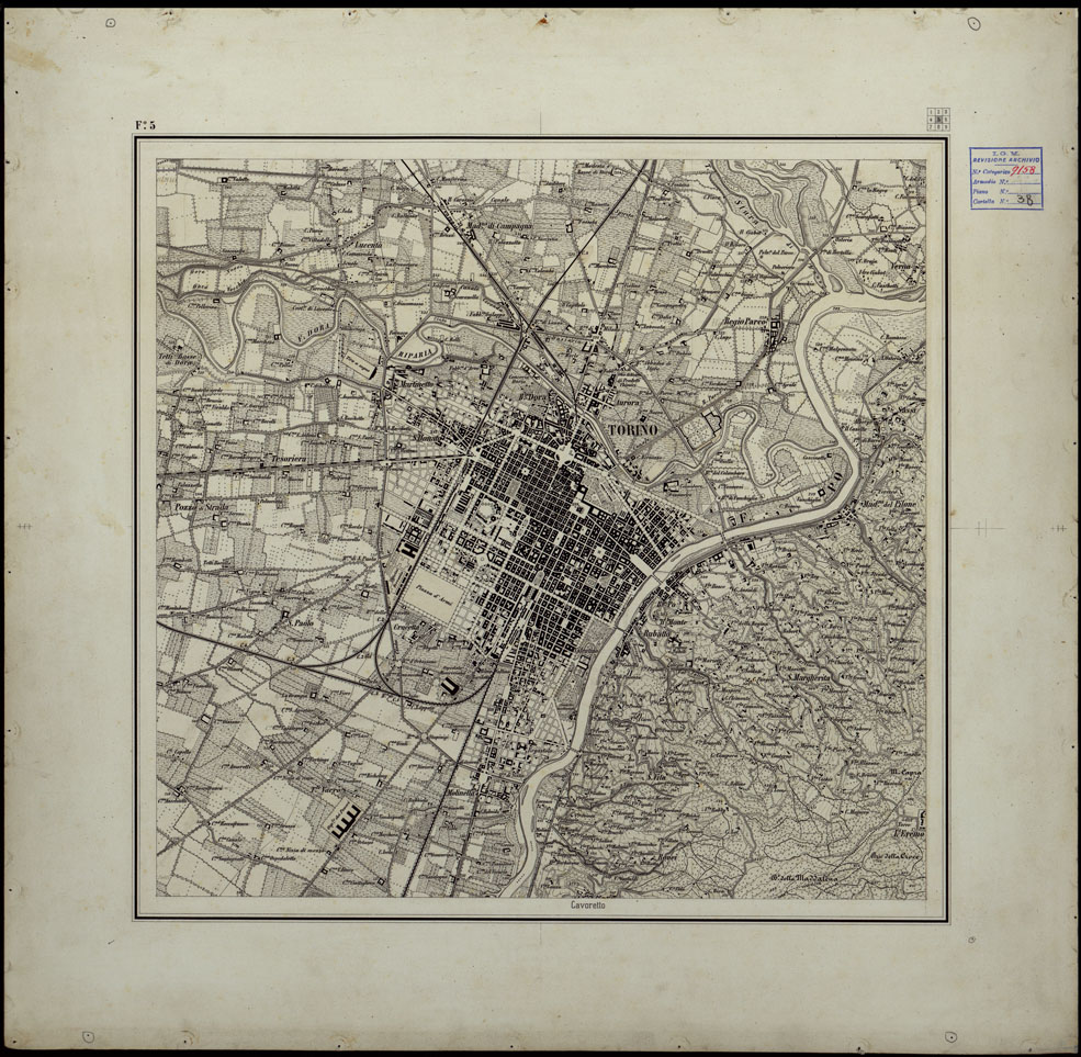 (N:23861) DINTORNI DI TORINO - FOGLIO 5 (CA003161) Carte e stampe antiche: riproduzione a colori su carta (formato A1)