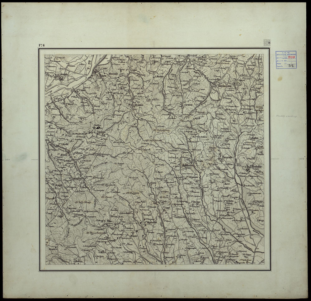 (N:23862) DINTORNI DI TORINO - FOGLIO 6 (CA003162) Carte e stampe antiche: riproduzione a colori su carta (formato A1)
