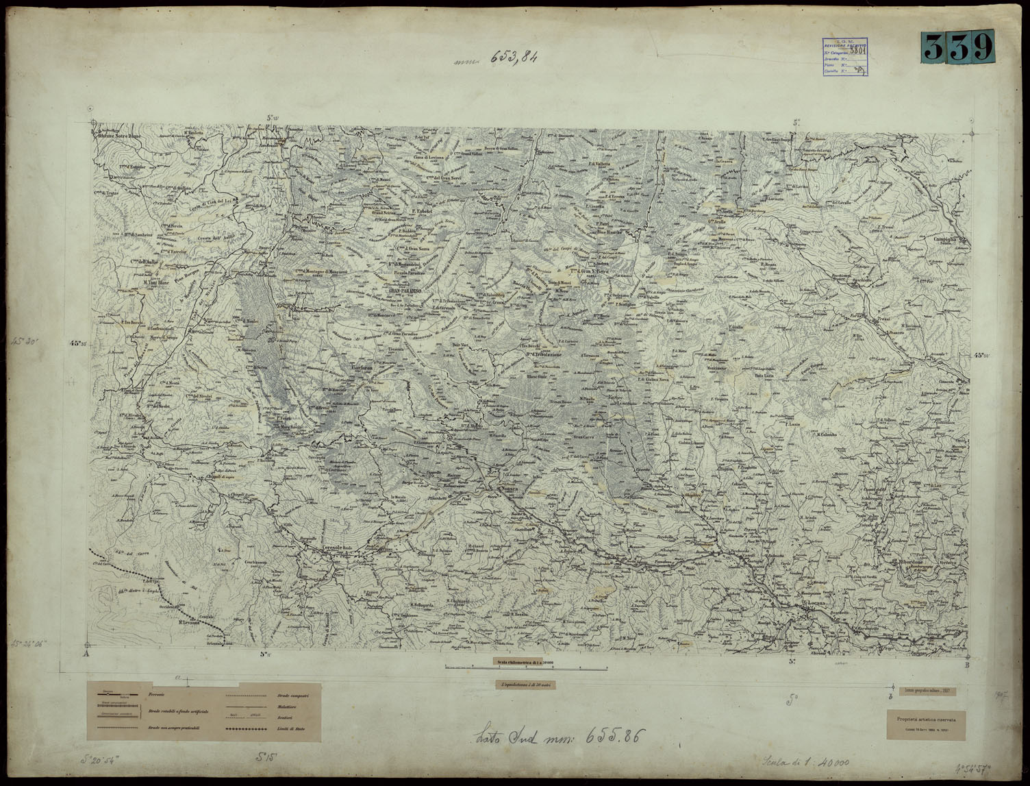 (N:23911) AOSTA - NERO (CA003211) Carte e stampe antiche: riproduzione a colori su carta (formato A1)