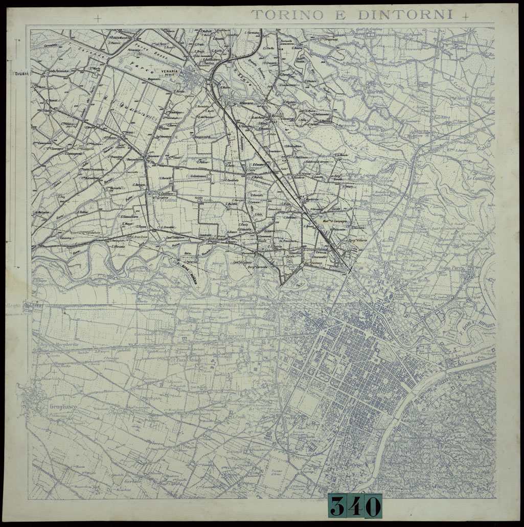 (N:23914) TORINO E DINTORNI - NERO, STRADE, (CA003214) Carte e stampe antiche: riproduzione a colori su carta (formato A1)