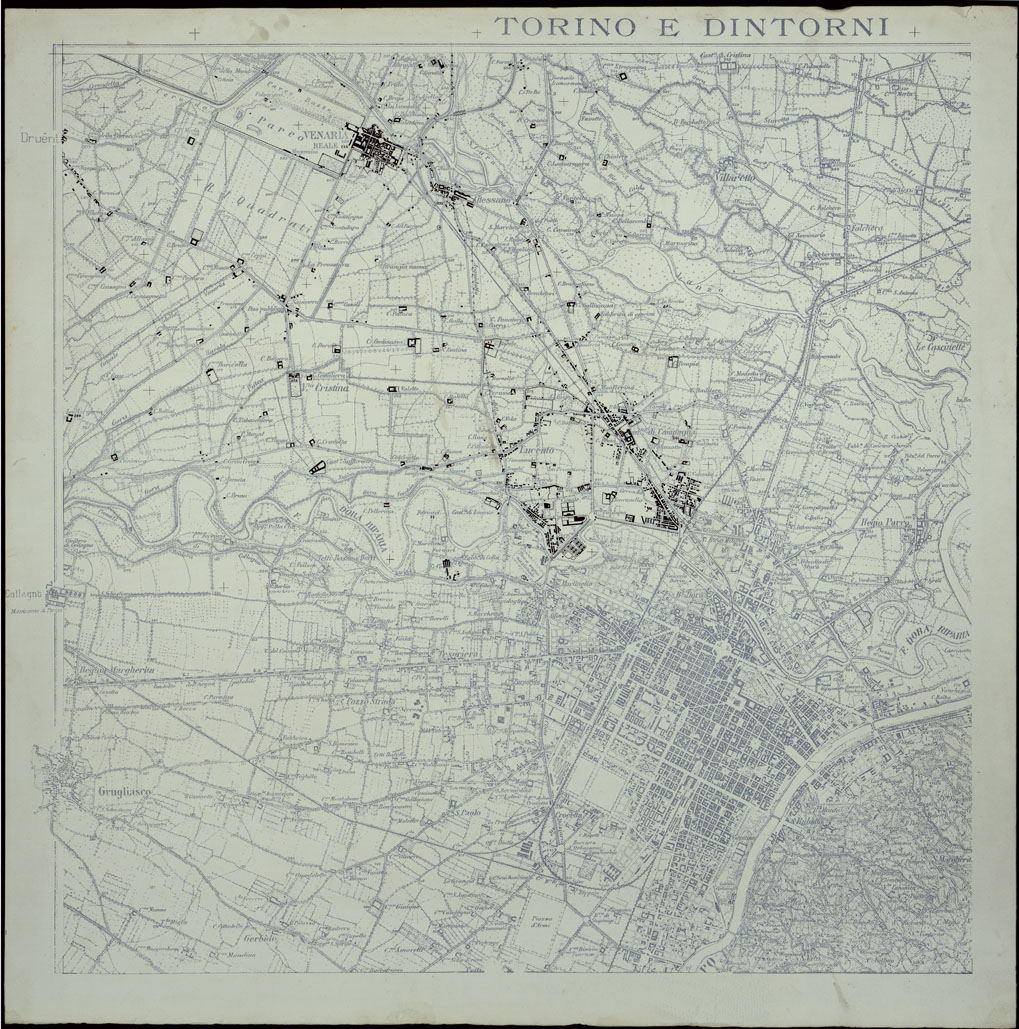 (N:23915) TORINO E DINTORNI - NERO, CASEGGIATI. (CA003215) Carte e stampe antiche: riproduzione a colori su carta (formato A1)