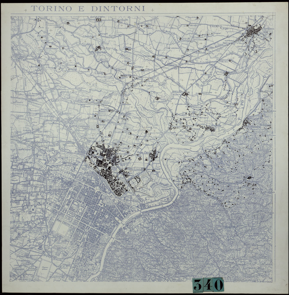 (N:23919) TORINO E DINTORNI - NERO, CASEGGIATI. (CA003219) Carte e stampe antiche: riproduzione a colori su carta (formato A1)