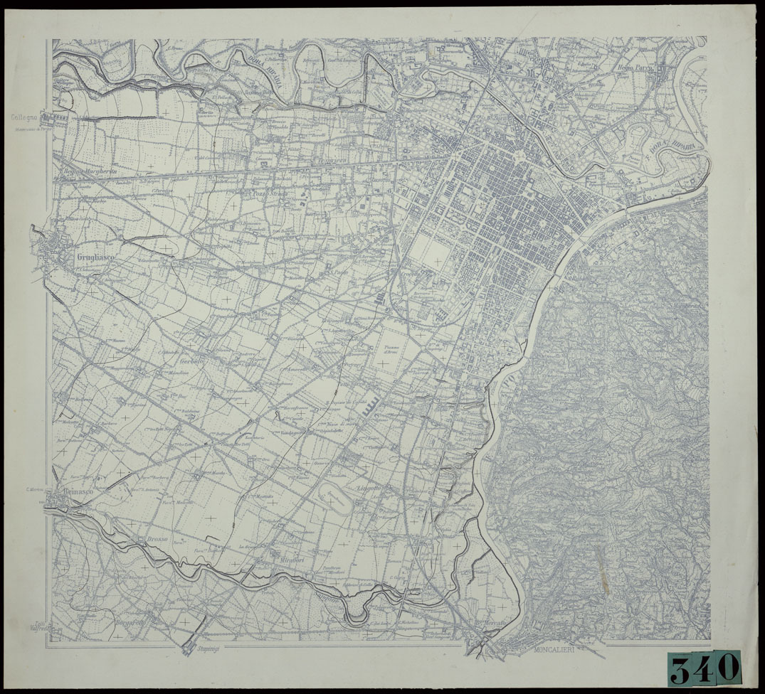 (N:23928) TORINO E DINTORNI - BISTRO, BARBETTE. (CA003228) Carte e stampe antiche: riproduzione a colori su carta (formato A1)