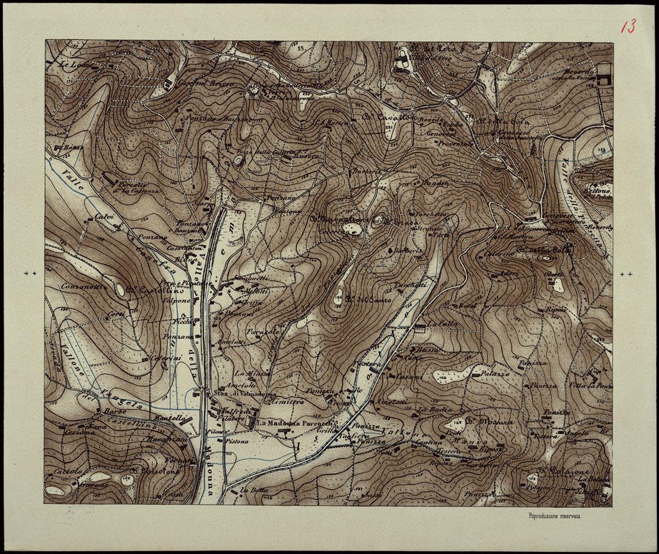 (N:23949) CARTA DEI DINTORNI DI VALENZA - FOGLIO 13 (CA003365) Carte e stampe antiche: riproduzione a colori su carta (formato A1)