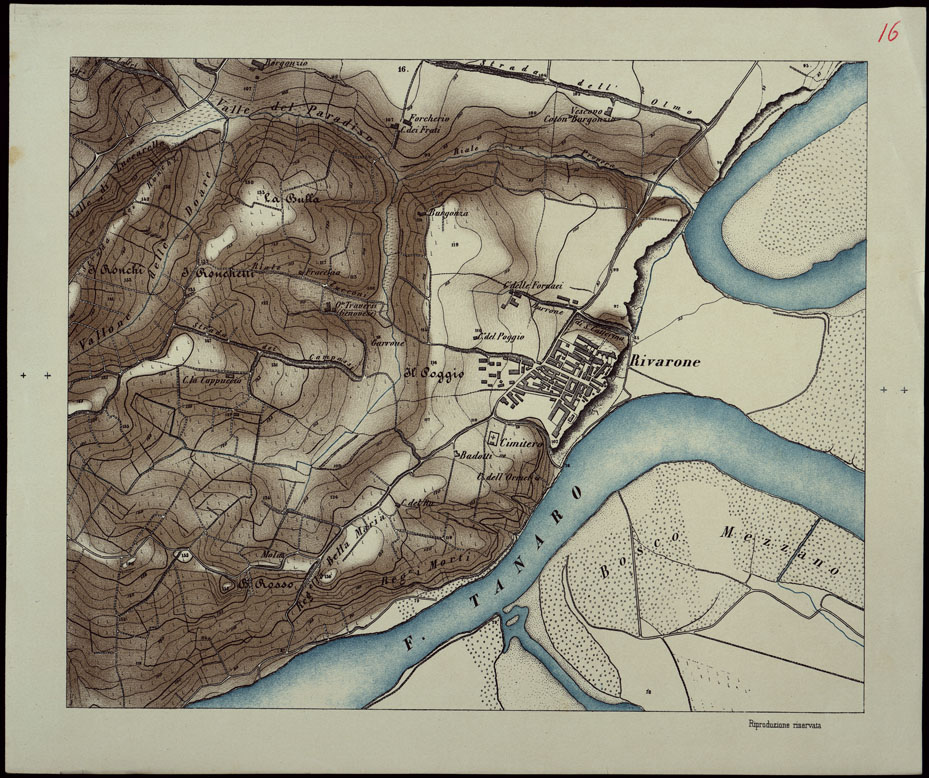 (N:23952) CARTA DEI DINTORNI DI VALENZA - FOGLIO 16 (CA003368) Carte e stampe antiche: riproduzione a colori su carta (formato A1)