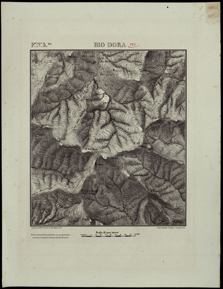 (N:23960) TORINO E DINTORNI - F.N. 3. BIS RIO DORA (CON SFUMO) (CA003403) Carte e stampe antiche: riproduzione a colori su carta (formato A1)