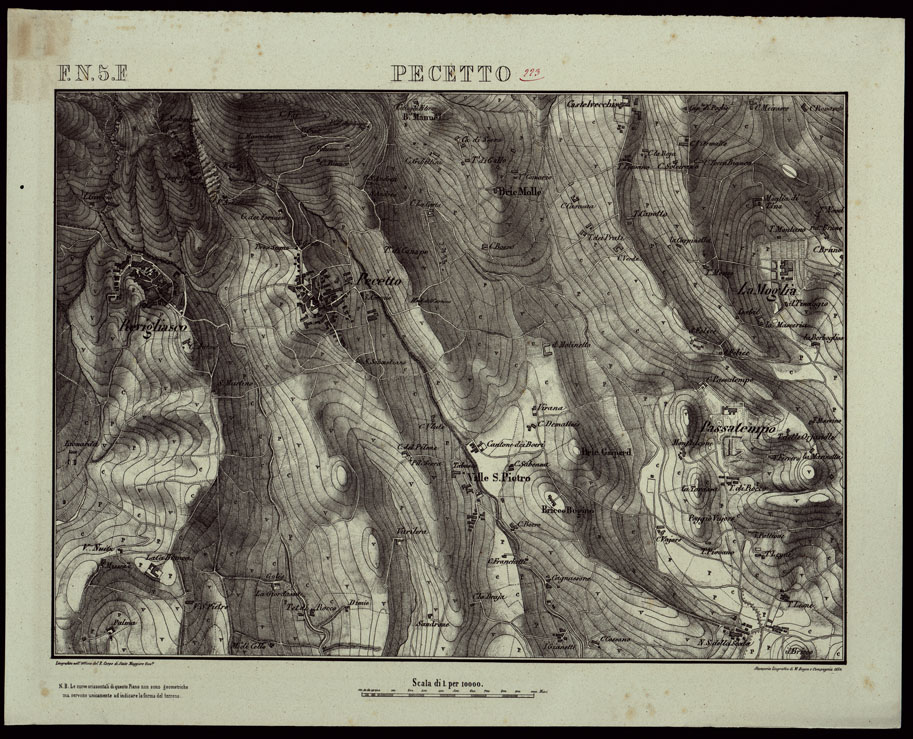 (N:23964) TORINO E DINTORNI - F.N. 5.F. PECETTO (CA003407) Carte e stampe antiche: riproduzione a colori su carta (formato A1)