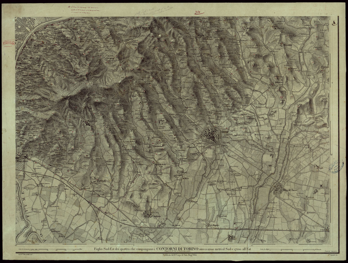 (N:23968) CONTORNI DI TORINO TERZA EDIZIONE - FOGLIO 4 (CA003417) Carte e stampe antiche: riproduzione a colori su carta (formato A1)