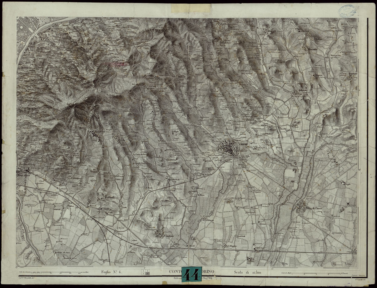 (N:23973) CONTORNI DI TORINO TERZA EDIZIONE - FOGLIO 4 (CA003421) Carte e stampe antiche: riproduzione a colori su carta (formato A1)