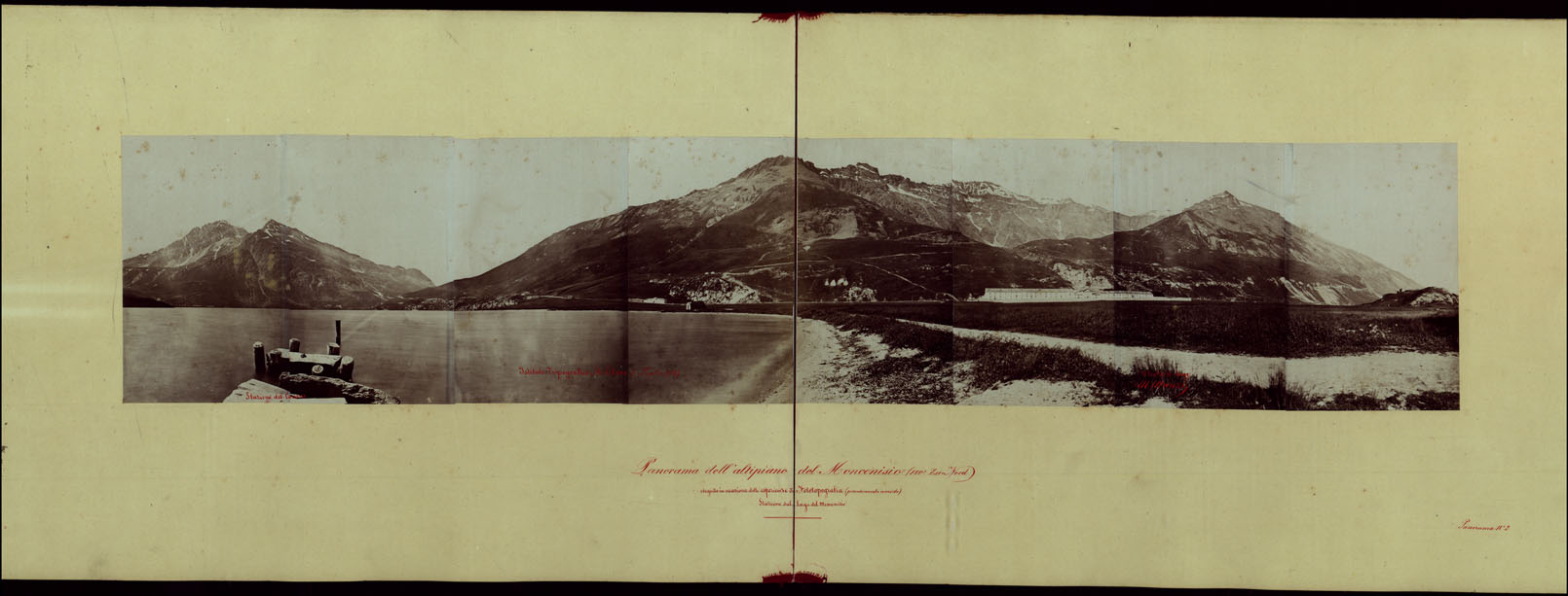 (N:23991) TRENTADUE PANORAMI FOTOGRAFICI ESEGUITI DAL TENENTE DI STATO MAGGIORE SIG. MANZI NEL 1876, PER STUDI SULLA FOTOTOPOGRAFIA - PANORAMA DELL'ALTIPIA NO DEL MONCENISIO (180EST-NORD) ESEGUITO IN OCCASIONE DELLE ESPERIENZE DI FOTOTOPOGRAFIA. (CA003479) Carte e stampe antiche: riproduzione a colori su carta (formato A1)
