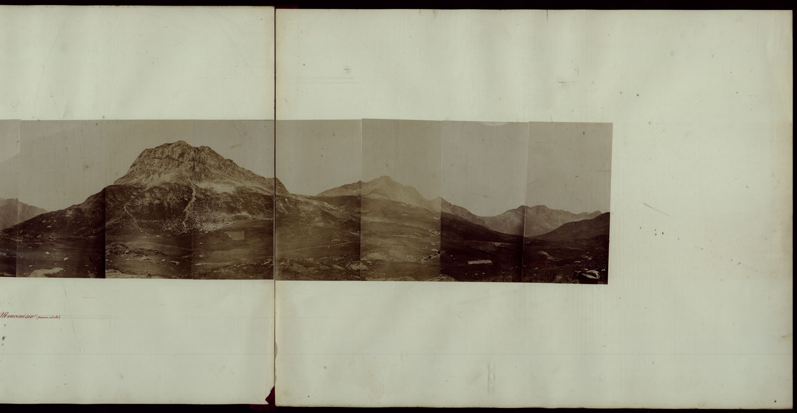 (N:24001) TRENTADUE PANORAMI FOTOGRAFICI ESEGUITI DAL TENENTE DI STATO MAGGIORE SIG. MANZI NEL 1876, PER STUDI SULLA FOTOTOPOGRAFIA - PANORAMA DEL PICCOLO MONCENISIO (STAZIONE SUL COLLE) (CA003489, CA003490) Carte e stampe antiche: riproduzione a colori su carta (formato A1)