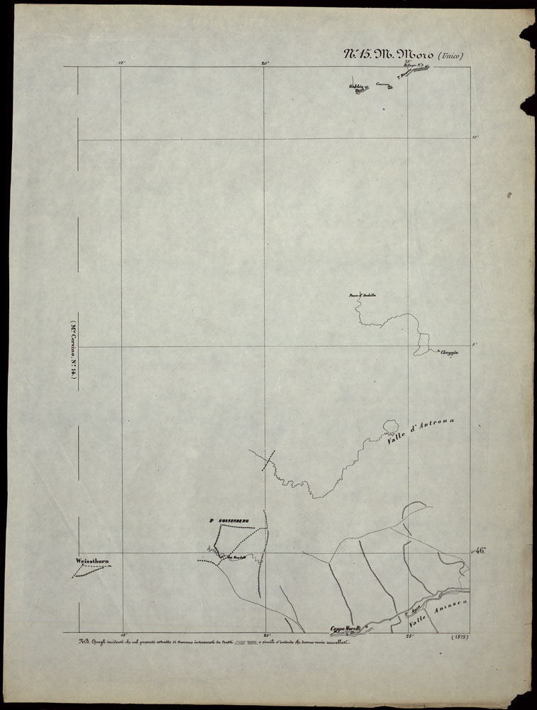 (N:24255) CARTA TOPOGRAFICA DEGLI STATI IN TERRAFERMA DI S.M. IL RE DI SARDEGNA ALLA SCALA DI 1.A 50.000. OPERA DEL CORPO REALE DELLO STATO MAGGIORE - FOGLIO N.15. MONTE MORO + DOCUMENTO DI AGGIORNAMENTO (CA003743, CA003744) Carte e stampe antiche: riproduzione a colori su carta (formato A1)