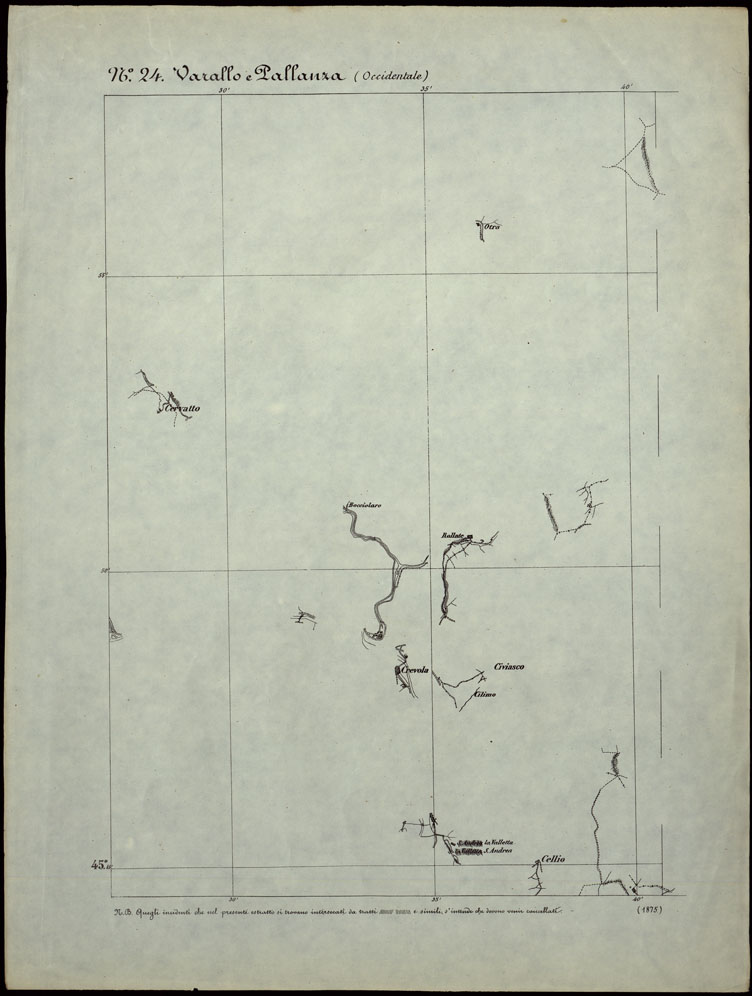 (N:24263) CARTA TOPOGRAFICA DEGLI STATI IN TERRAFERMA DI S.M. IL RE DI SARDEGNA ALLA SCALA DI 1.A 50.000. OPERA DEL CORPO REALE DELLO STATO MAGGIORE - FOGLIO N.24. VARALLO PALLANZA + DOCUMENTO DI AGGIORNAMENTO PARTE OCCIDENTALE E ORIENTALE (CA003757, CA003758, CA003759) Carte e stampe antiche: riproduzione a colori su carta (formato A1)