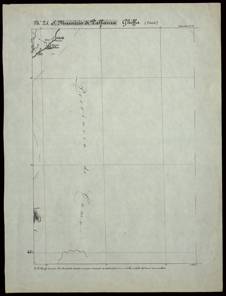 (N:24264) CARTA TOPOGRAFICA DEGLI STATI IN TERRAFERMA DI S.M. IL RE DI SARDEGNA ALLA SCALA DI 1.A 50.000. OPERA DEL CORPO REALE DELLO STATO MAGGIORE - FOGLIO N.25. GHIFFA + DOCUMENTO DI AGGIORNAMENTO (CA003760, CA003761) Carte e stampe antiche: riproduzione a colori su carta (formato A1)